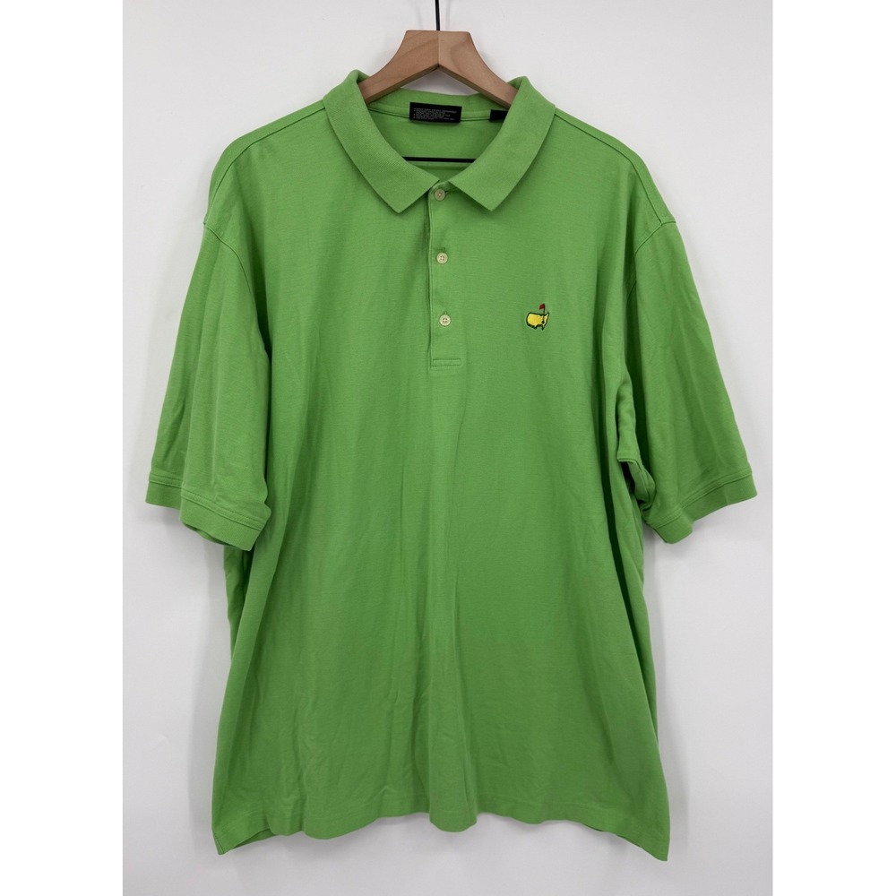 Vintage Masters Collection Polo Shirt Mens XXL Green‎ Solid Cotton Golf Logo
